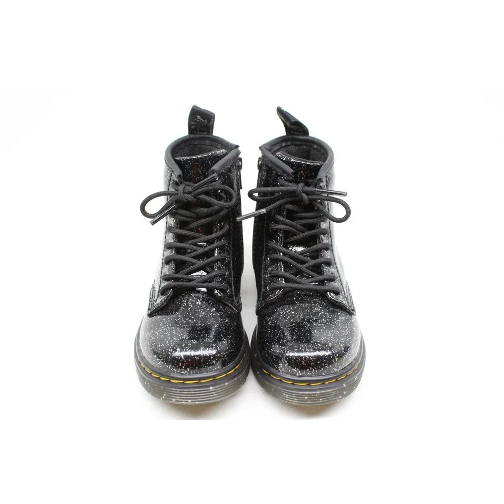 Dr Doc Martens Toddler Girls Size 9 Boots Booties Black Glitter Zip Side 1460 T‎